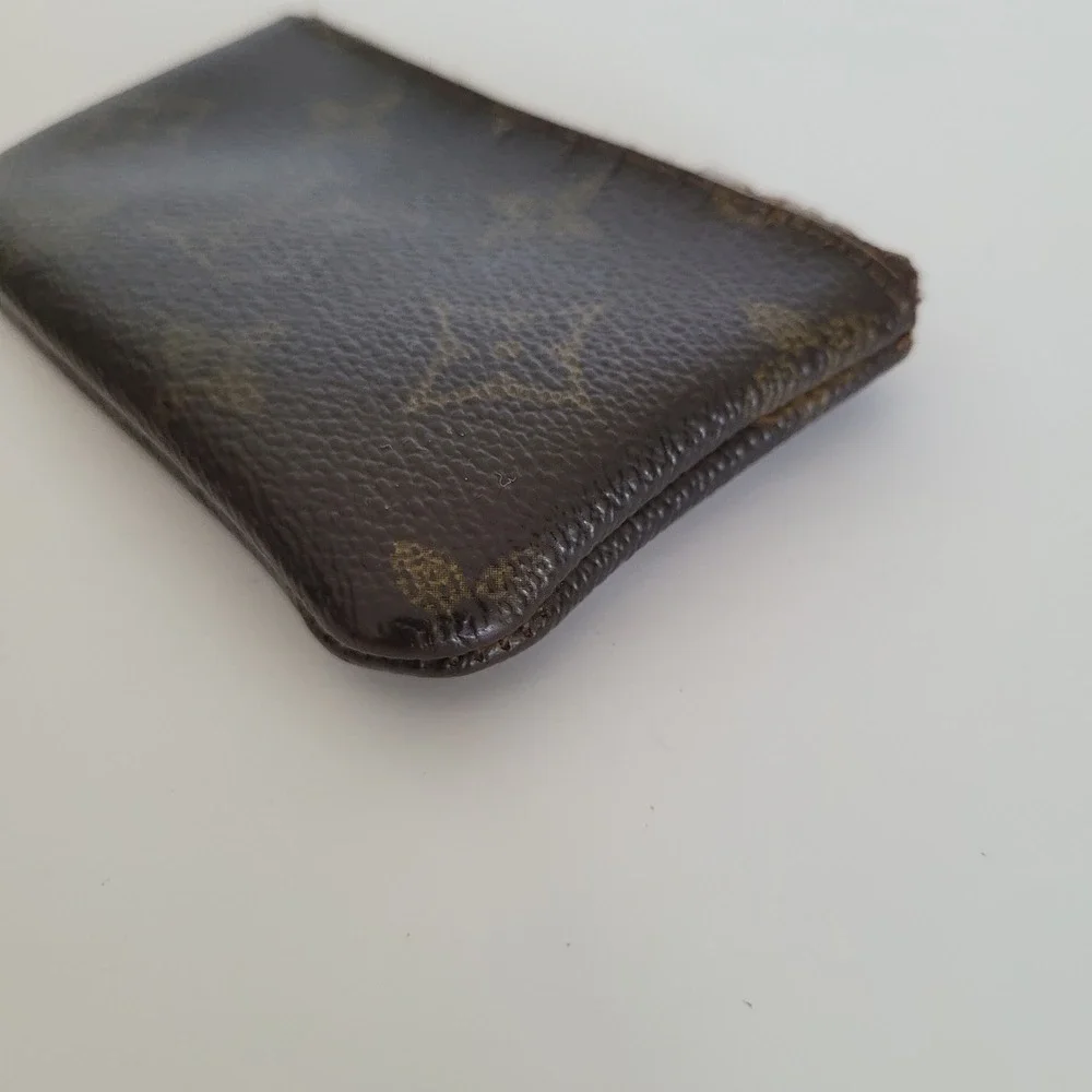 Louis Vuitton Monogram Pochette Cles Key Pouch Brown Canvas Coin Purse Zippy